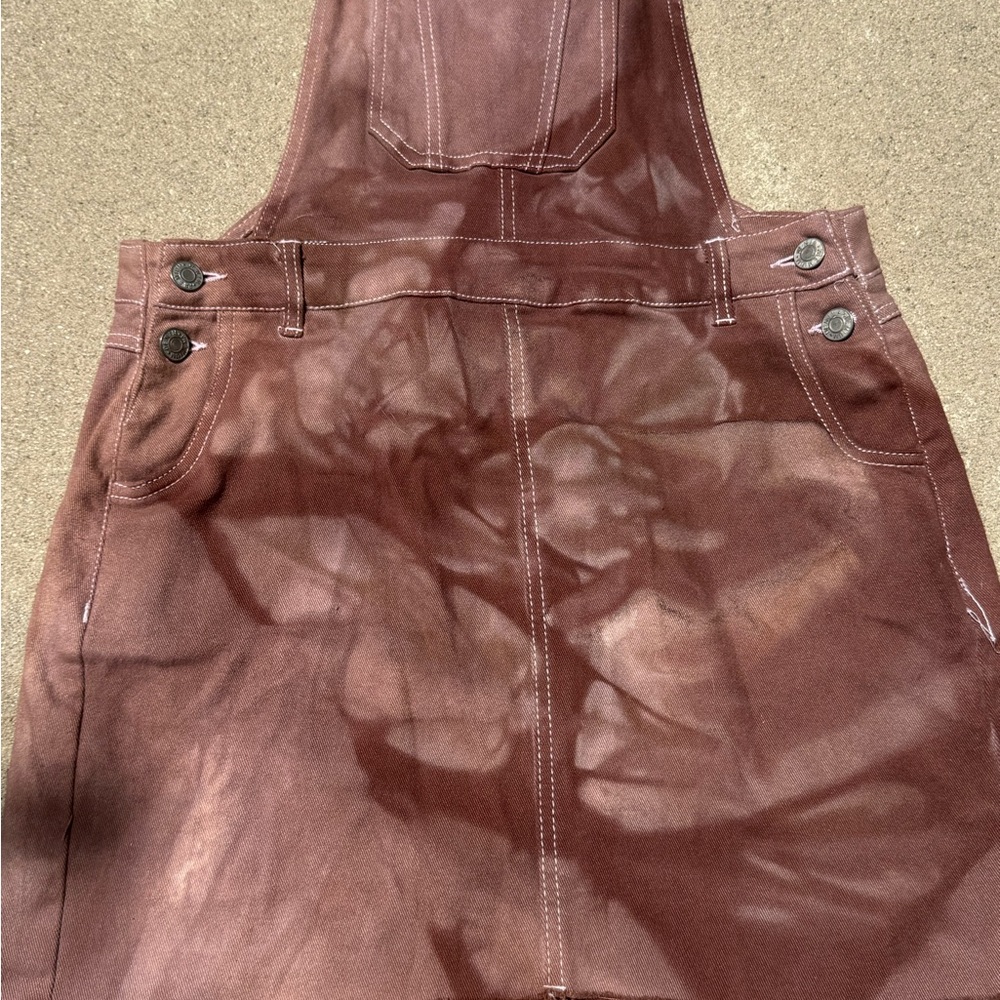 🍫✨ Dyed Mini Overall Dress - Picture 3 of 6